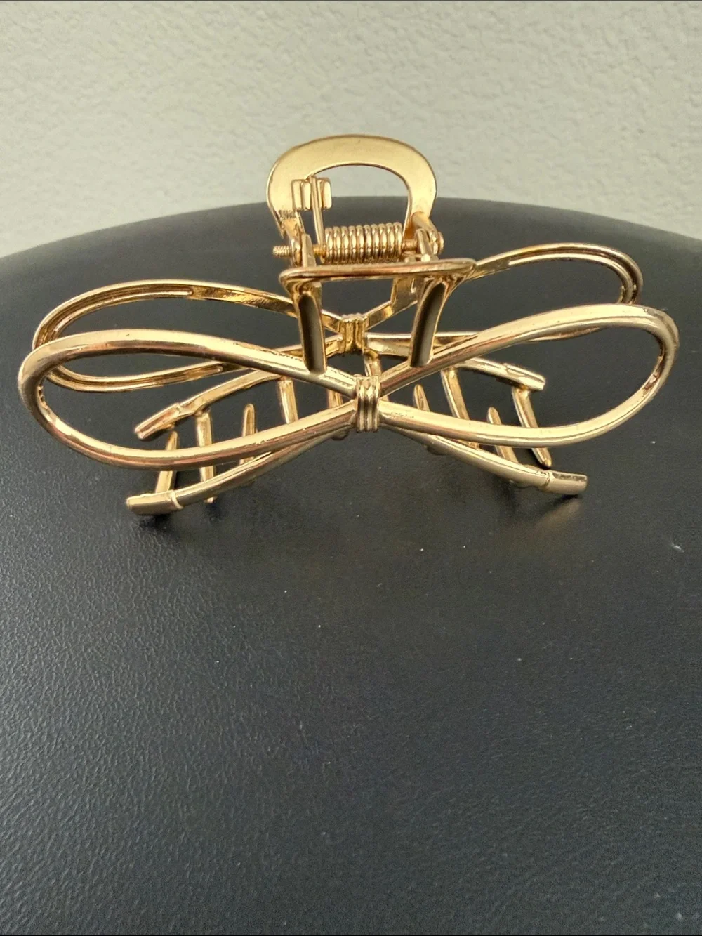 Gold Bow Hair Claw Clip - Women's Accessory